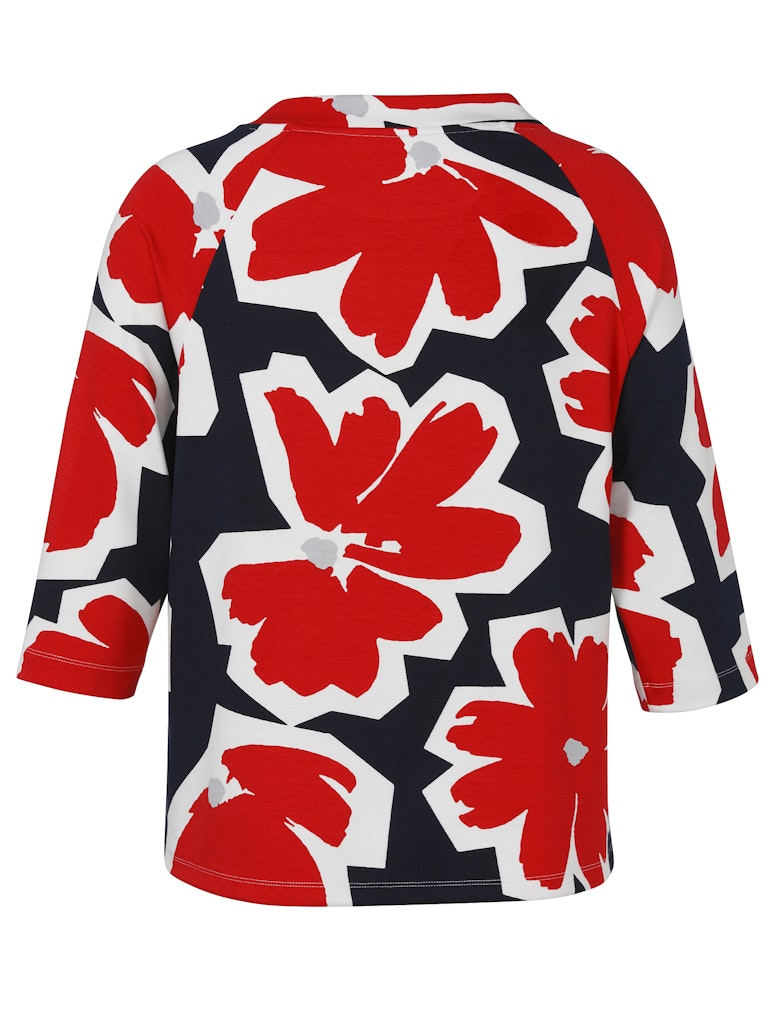 Red and Navy Abstract Print Sweatshirt