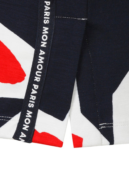 Red and Navy Abstract Print Sweatshirt