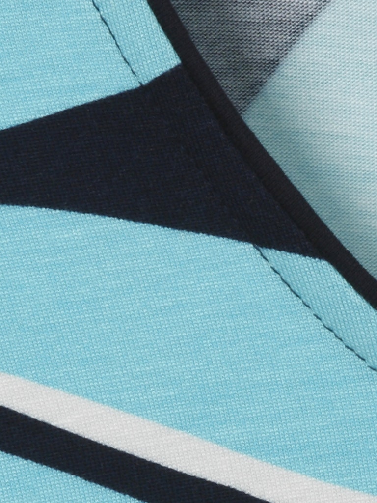 Navy & Turquoise Print Top