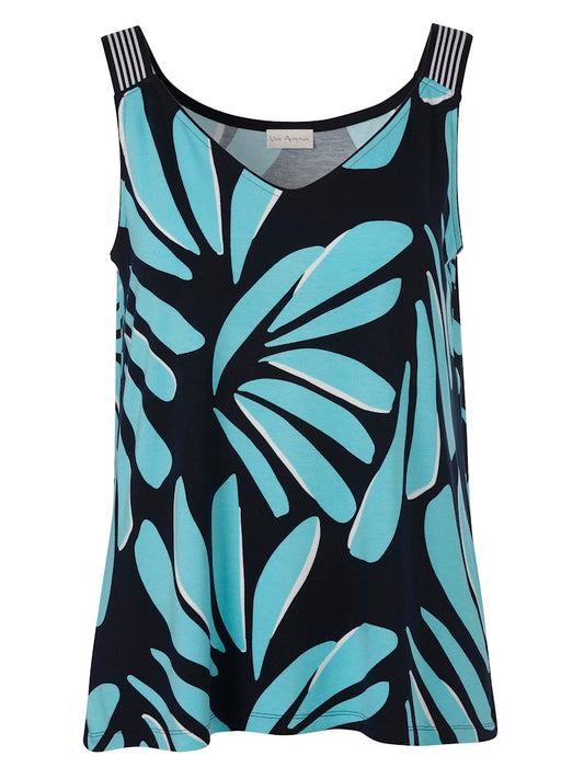 Navy & Turquoise Vest Top
