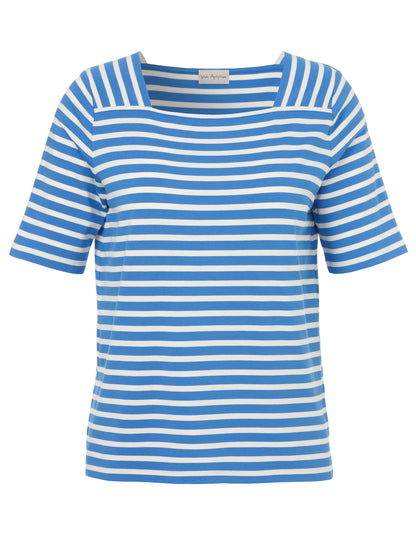 Blue and White Striped Top