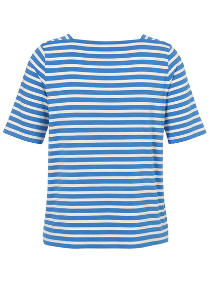 Blue and White Striped Top
