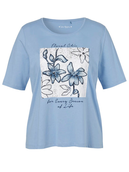 Blue Floral Chic T-shirt