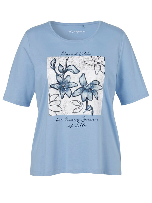 Blue Floral Chic T-shirt