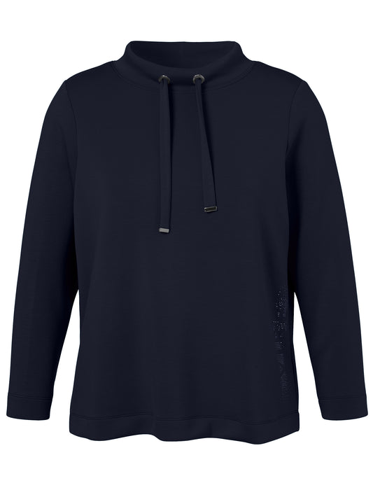 Navy Stand Collar Sweater