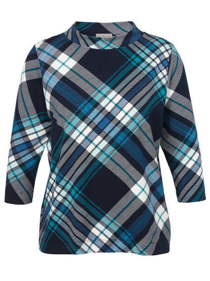 Teal Check Top