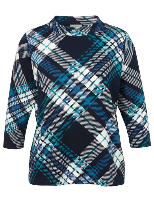 Teal Check Top