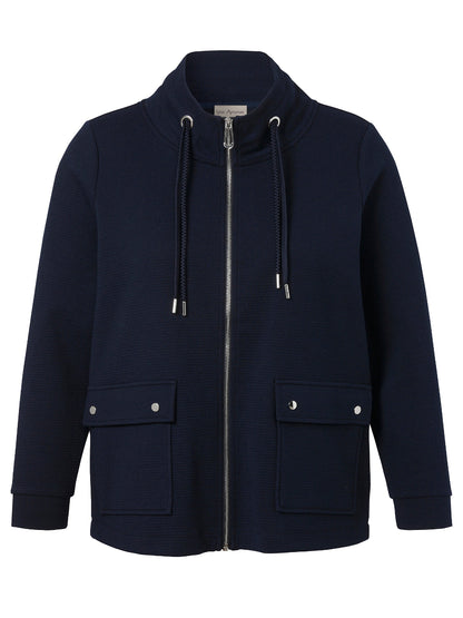 Navy Stand Collar Jacket