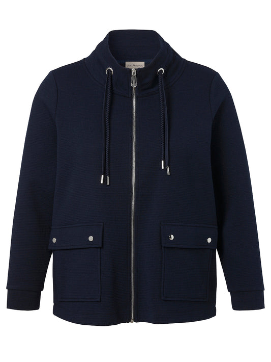 Navy Stand Collar Jacket