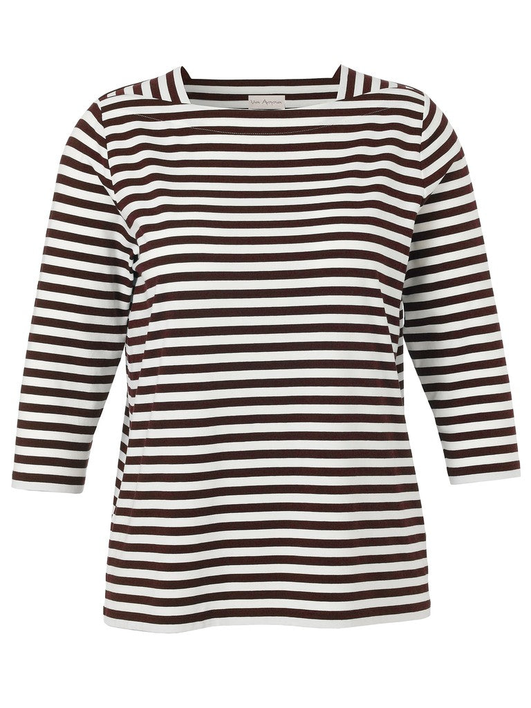 Via Appia Mocha Striped Top