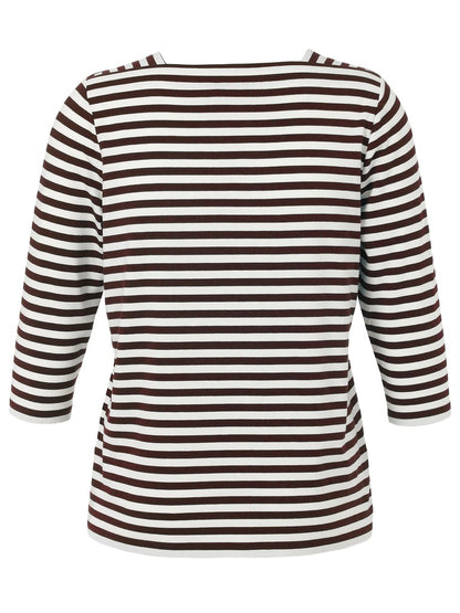 Via Appia Mocha Striped Top