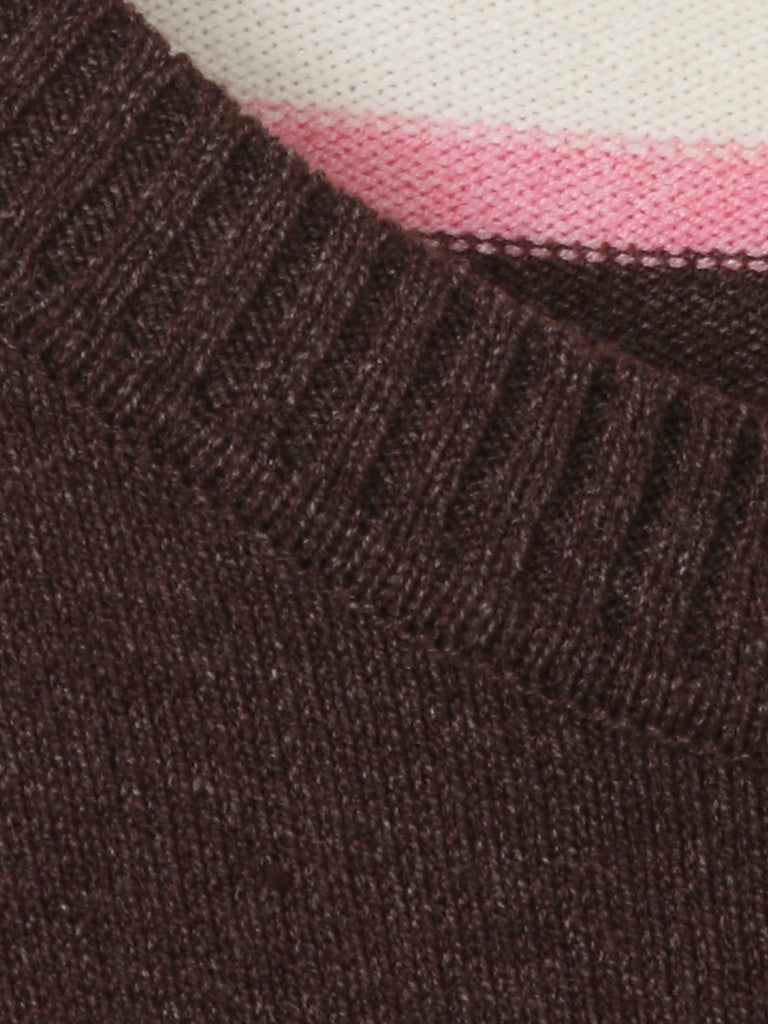 Via Appia Mocha Argyle Pullover