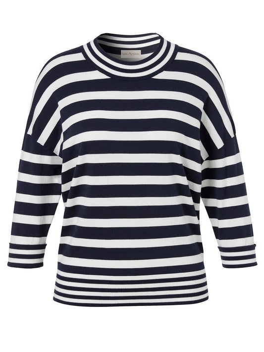 Via Appia Navy Striped Sweater