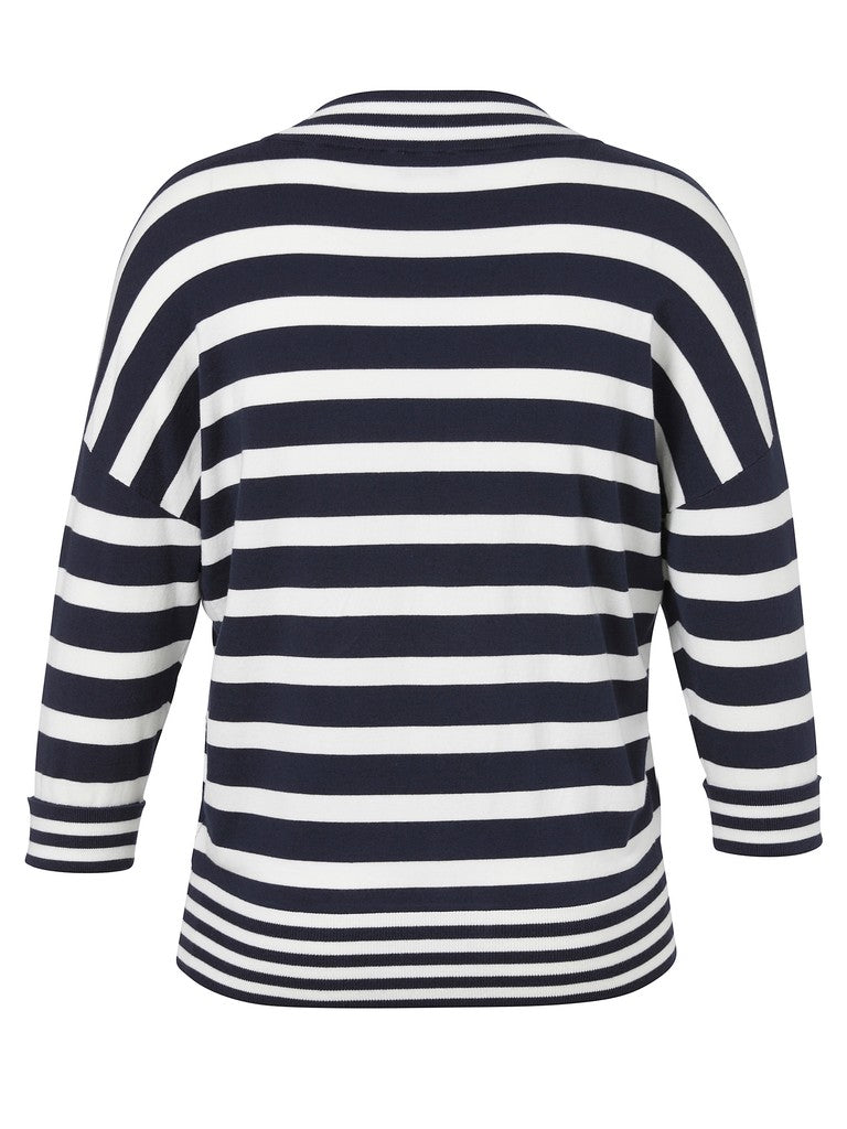 Via Appia Navy Striped Sweater