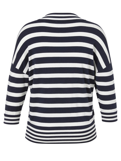 Via Appia Navy Striped Sweater