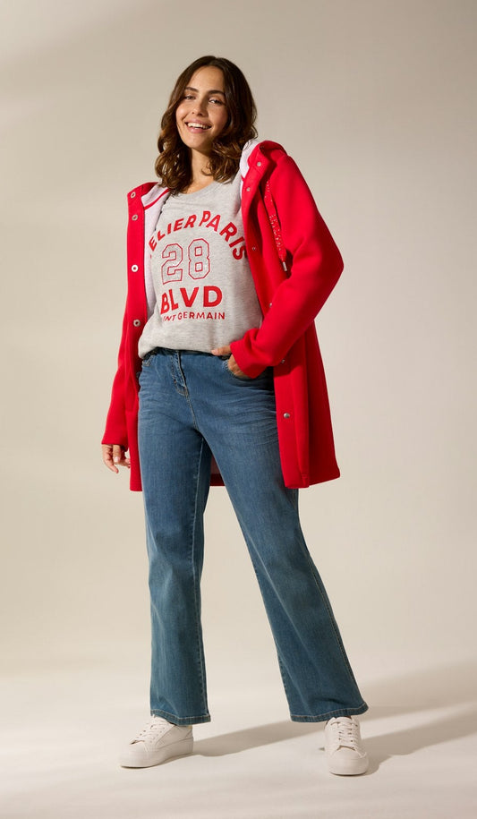 Red Casual Coat