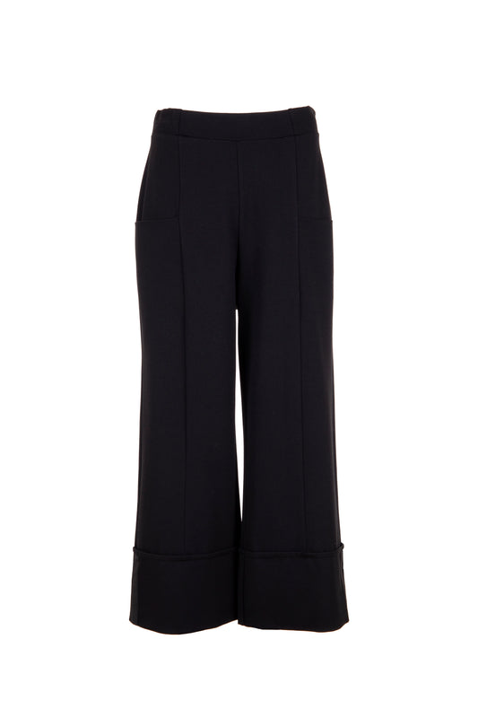 Peruzzi Black Wide Leg Crop Trouser