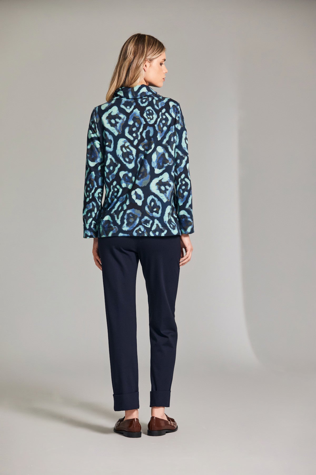 Peruzzi Blue Print Pocket Top