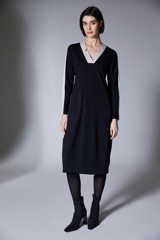 Peruzzi Black Side Stripe Dress