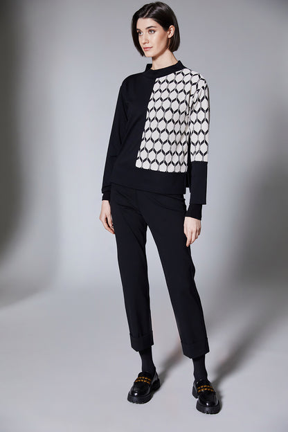 Peruzzi Ecru Hexagonal Jacquard Knit