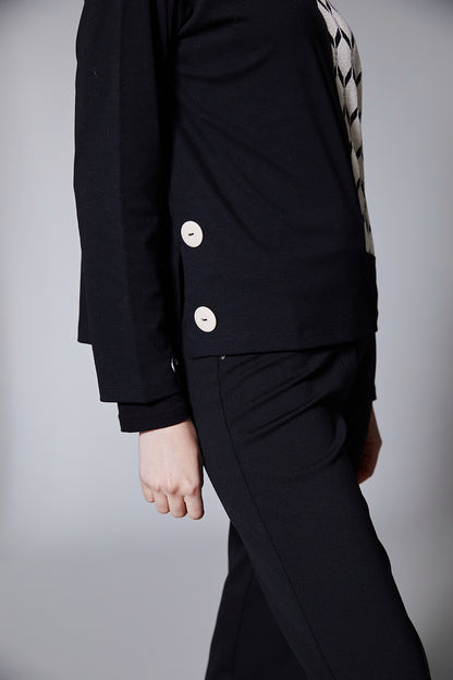Peruzzi Ecru Hexagonal Jacquard Knit