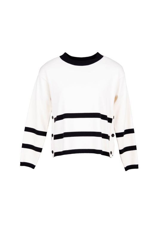 Peruzzi Ecru Side Button Top