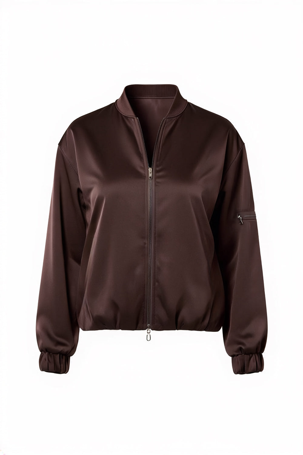 Peruzzi Brown Satin Blouson Jacket