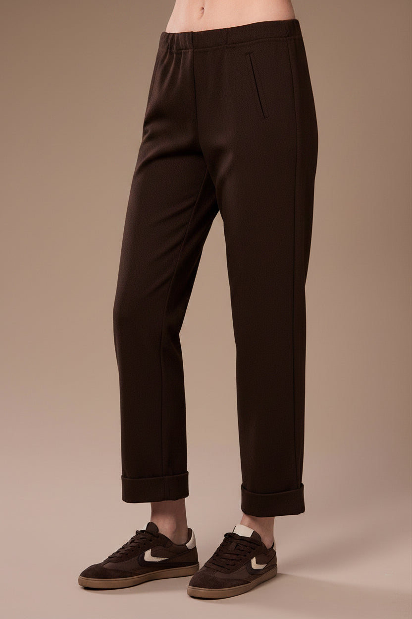 Peruzzi Brown Subtle Check Trouser