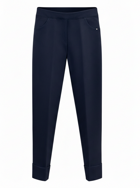 Peruzzi Navy Turn Up Trousers