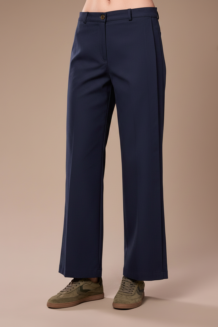 Peruzzi Navy Turn Up Trousers