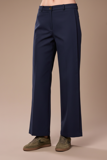 Peruzzi Navy Turn Up Trousers