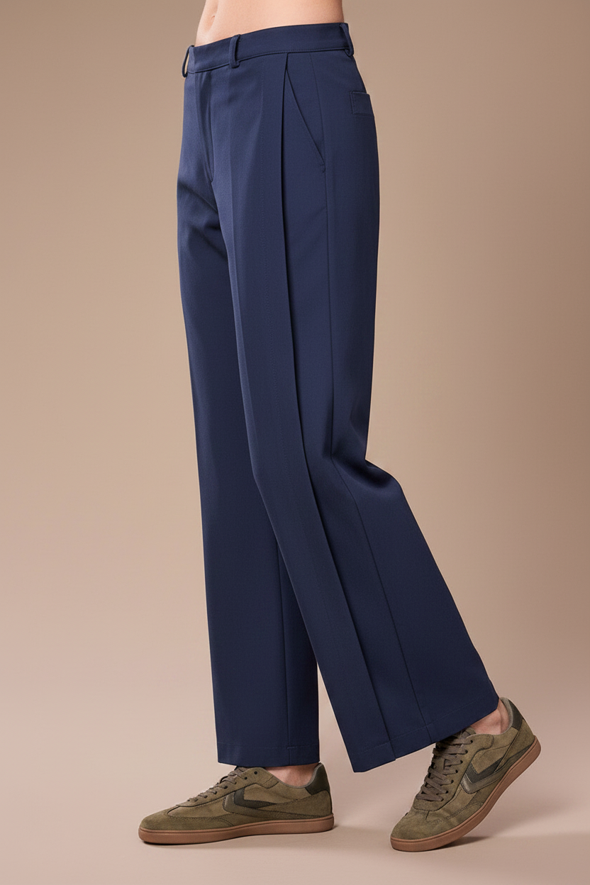 Peruzzi Navy Turn Up Trousers