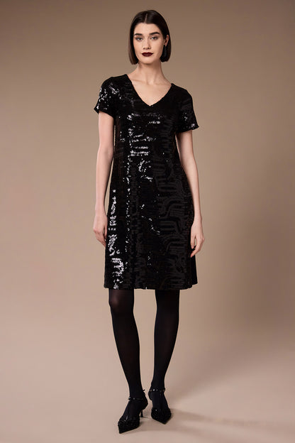 Peruzzi Black Sequin Cocktail Dress