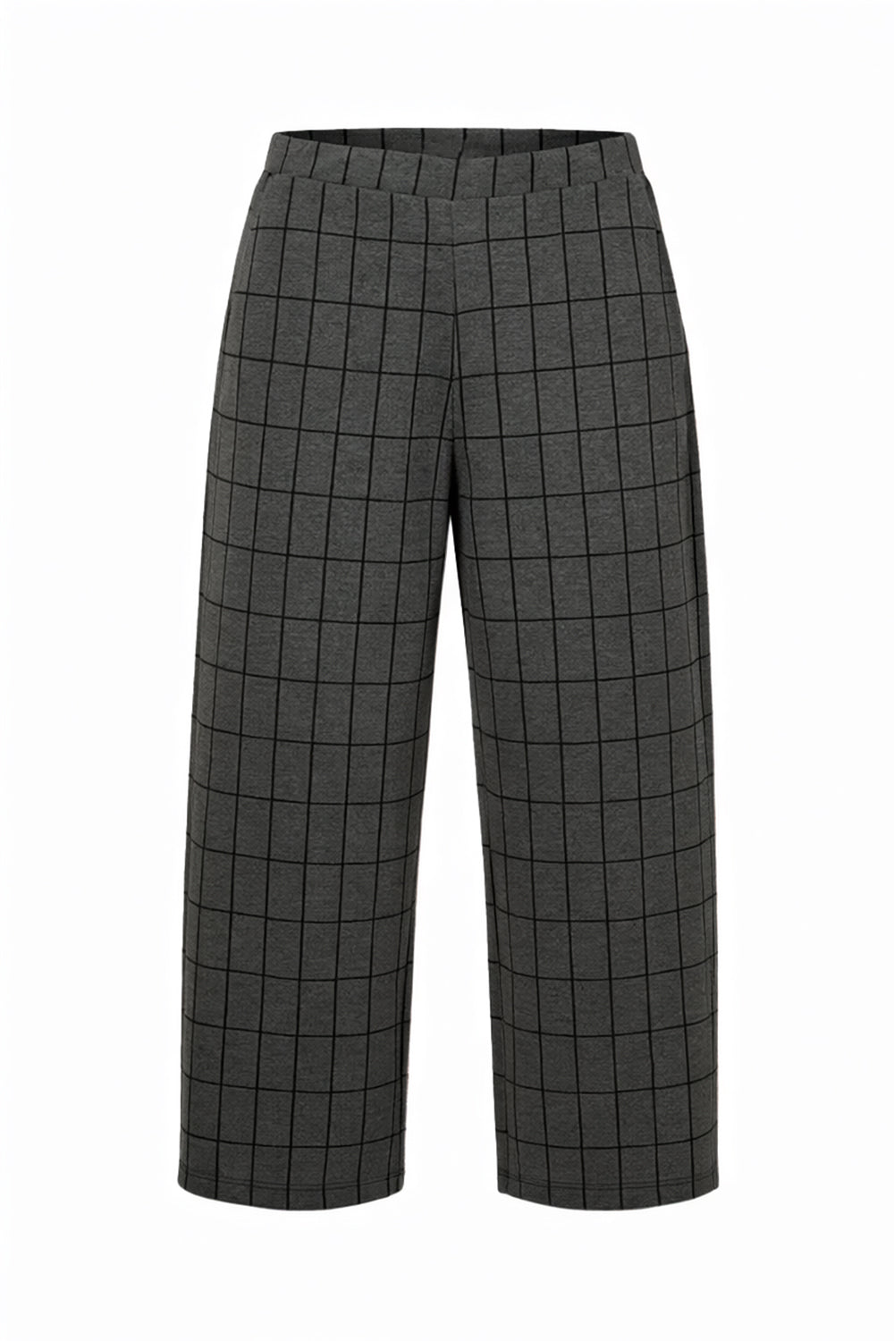 Peruzzi Grey Grid Print Trouser