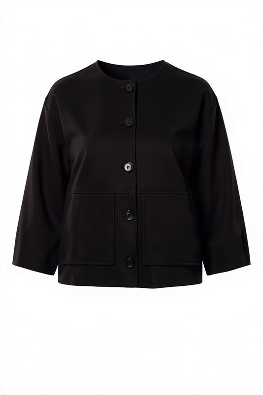 Peruzzi Black Cropped Jacket Suit