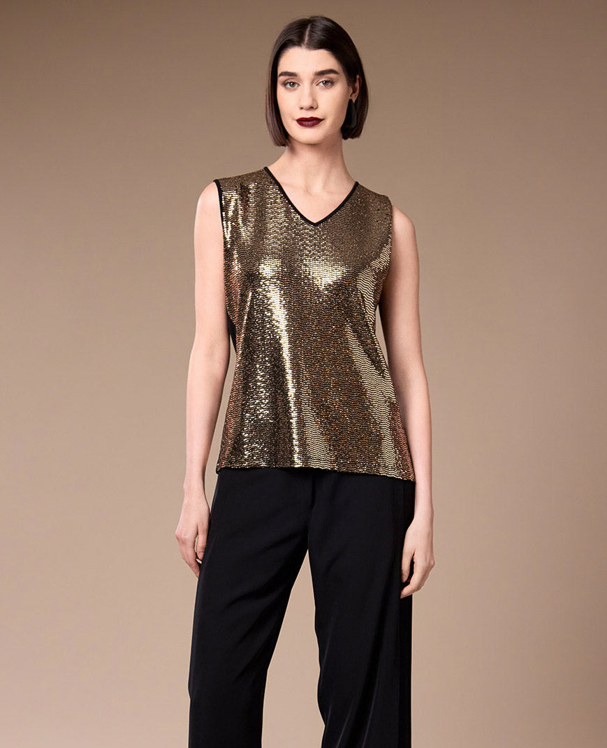 Peruzzi Gold Sparkle Top