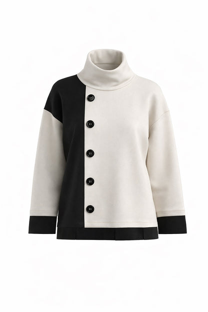 Peruzzi Two Tone Button Top