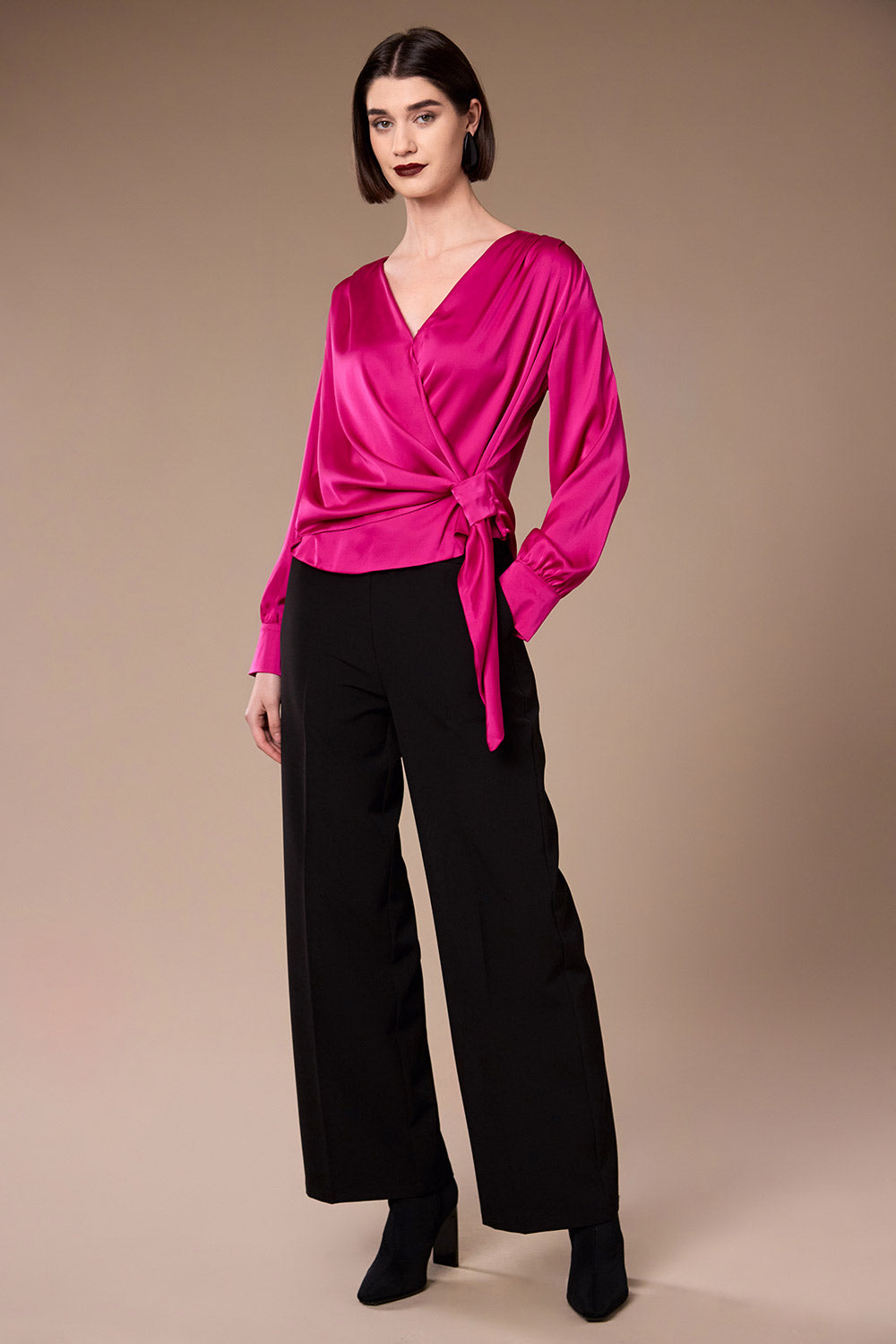 Peruzzi Fuchsia Crossover Blouse