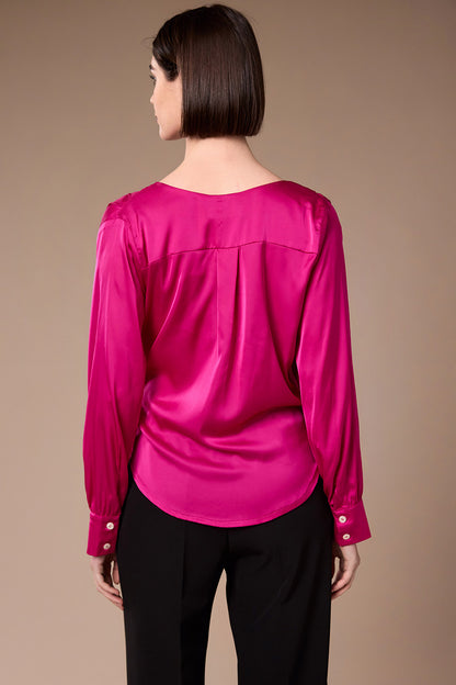 Peruzzi Fuchsia Crossover Blouse