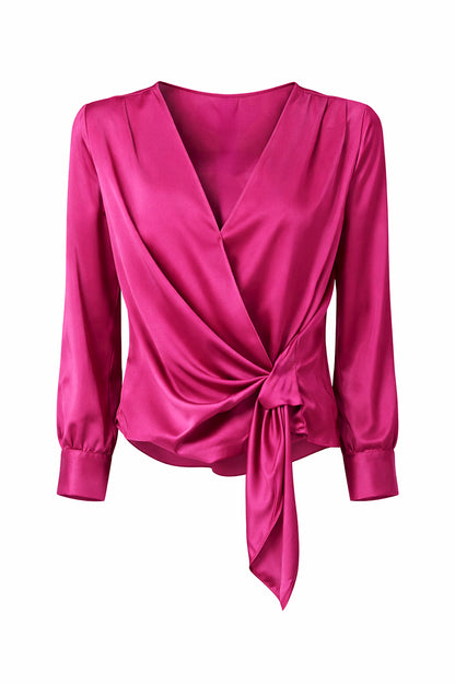 Peruzzi Fuchsia Crossover Blouse