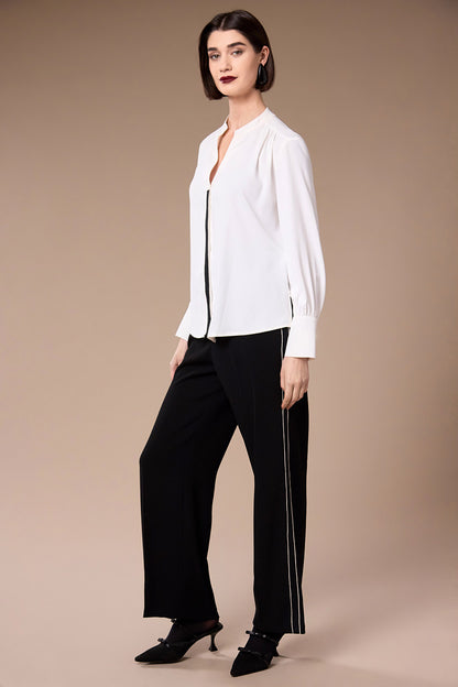 Peruzzi Ecru Cocktail Trim Blouse
