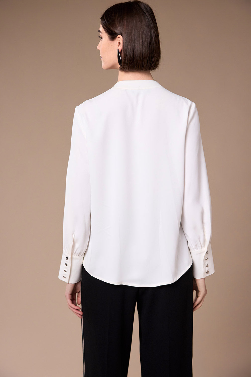 Peruzzi Ecru Cocktail Trim Blouse