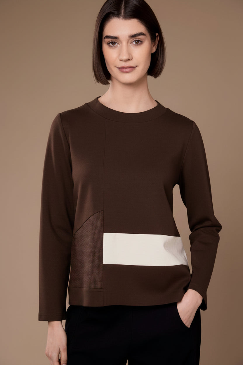 Peruzzi Brown Applique Top