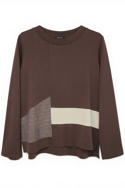 Peruzzi Brown Applique Top