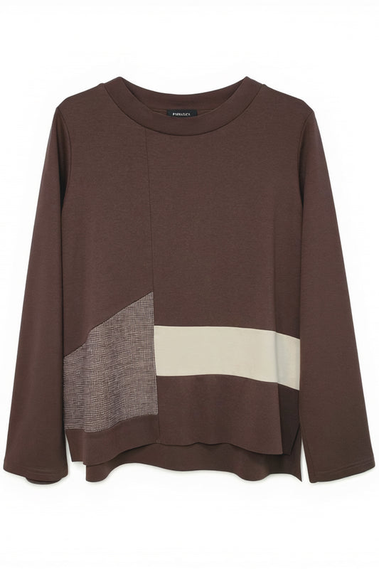 Peruzzi Brown Applique Top