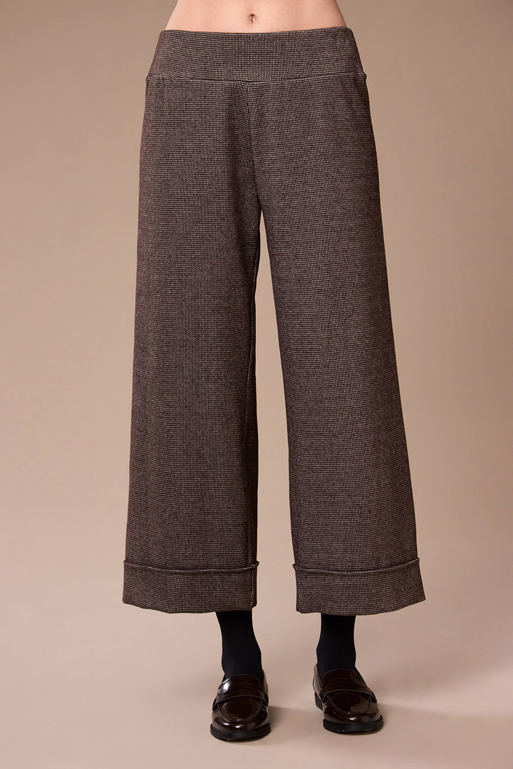 Peruzzi Brown Mini Houndstooth Trouser