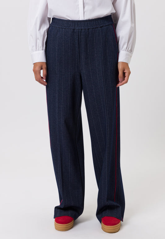 Navy Gallon Striped Trousers