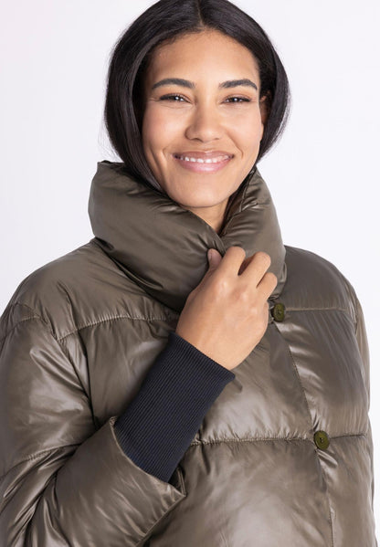 Tuzzi Dark Olive Metallic Puffer Jacket