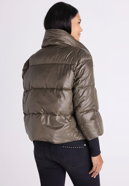 Tuzzi Dark Olive Metallic Puffer Jacket