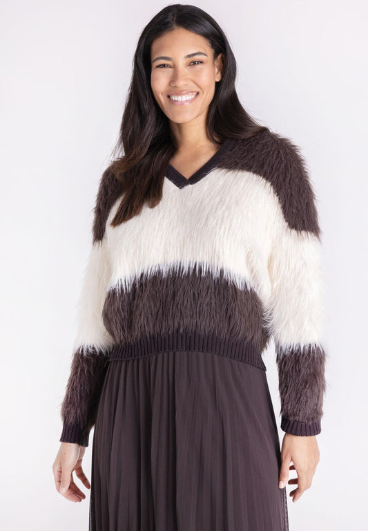 Tuzzi Long Yarn Striped Sweater